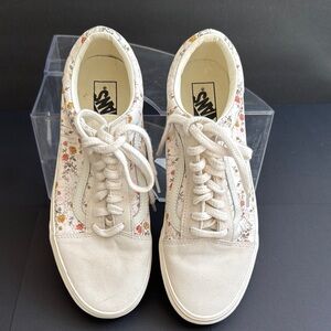 Vans White Floral Canvas Shoes